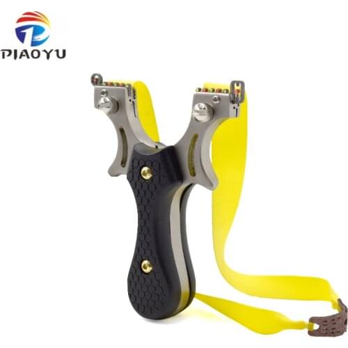 Stainless Steel Flat Rubber Band Slingshot Resin Patch Horizontal Sighting Precision Fast Pressure Slingshot for Outdoor Sports
