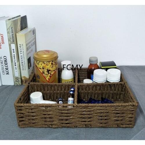 2021 New Environmentally Friendly Desktop Storage Box Classification Storage Baskets Hand-woven Baskets Finishing Baskets