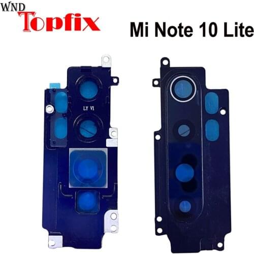 New For Xiaomi Mi Note 10 Lite Back Rear Camera Lens Glass With Frame Note10 Lite Camera Lens Frame