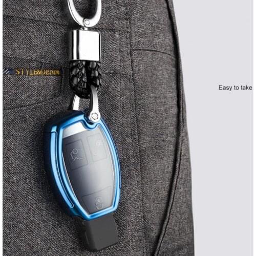 New TPU Car Key Case Keychain Cover Soft Shell Cover 1:1 Fit For Mercedes-Benz A C E GLC Class 200L Remote Holder Accessories
