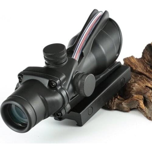 ACOG 4X32 Real Fiber Optics Red Dot Illuminated Etched Reticle Tactical Optical Sight For Hunting Riflescope
