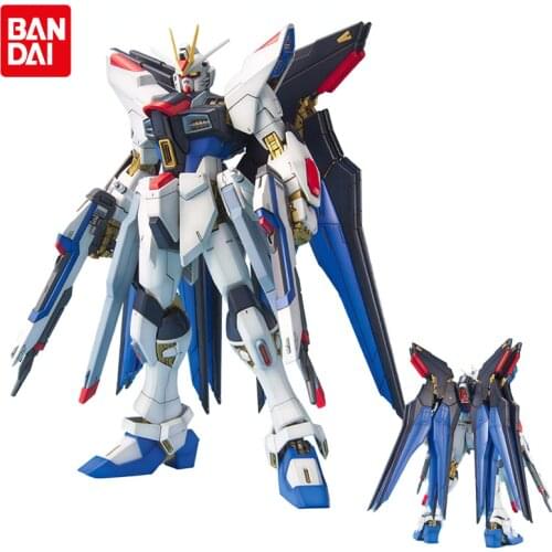 Original Bandai Gundam Anime Figure MG 1/100 SEED ZGMF-X20A STRIKE FREEDOM GUNDAM Anime Action Figures Model Modification Toys