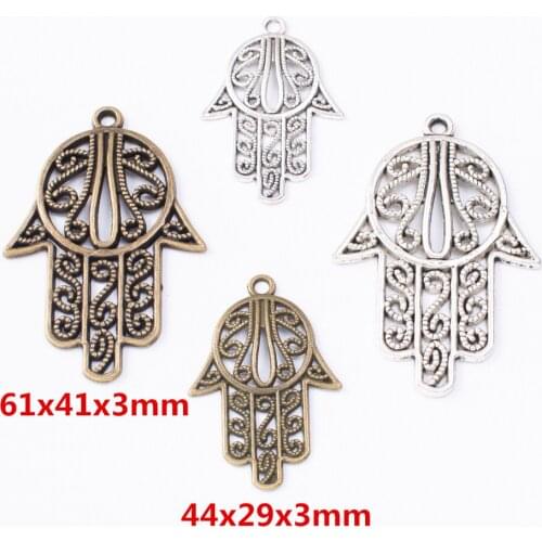 6/20 pieces of retro metal zinc alloy Hand pendant for DIY handmade jewelry necklace making 7575-7577