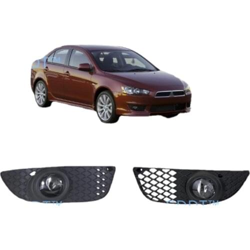 Full set Fog Lights H11 Front Lamps With Wires Grille Covers For Lancer Lancer-ex 2008 2009 2010 2011 2012 2013 2014 with bulbs