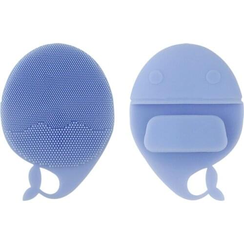 1PC portable whale shape silicone manual cleansing facial massage exfoliating small exquisite skin care brush tool