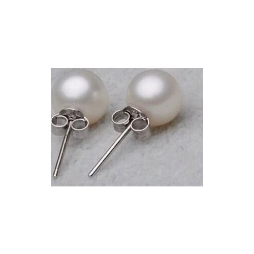 S869 New AAA 9-10mm white pink round akoya pearl earrings>Lovely Fine Nobility Ladys Womens Earrings