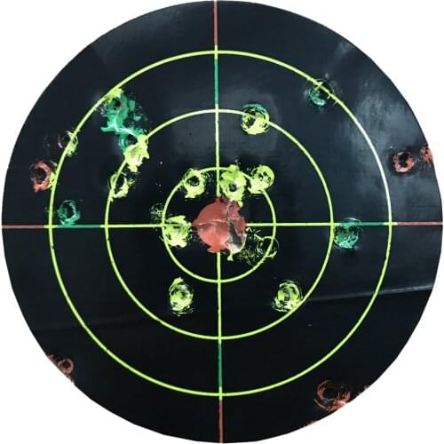8”x8" Self-Adhesive Splatter Splash & Reactive(Tri-Colors Impact) Shooting Sticker Targets(Bulls-eyes) 25 Pcs per Pack