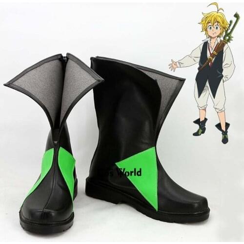 The Seven Deadly Sins Dragons Sin of Wrath Meliodas Anime Customize Cosplay Flat Shoes Boots