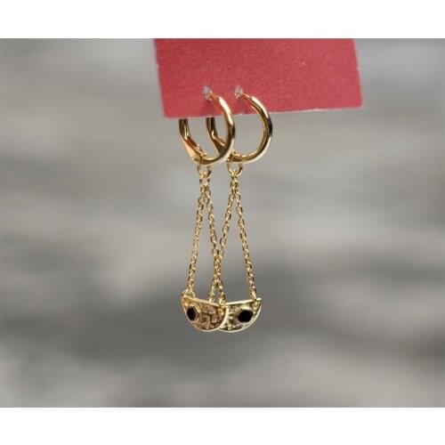 925 sterling silver earring fashion creative design chain semi-circular long pendant earring temperament wild trend female ear j