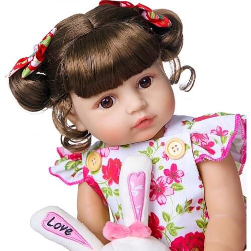 Full silicone vinyl reborn baby doll 23" sweet girl bebe reborn toddler bonecas children festival gift toy dolls