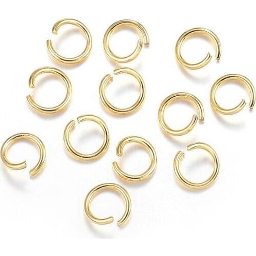 100pcs 304 Stainless Steel Gold Color Dangle Loop Split Ring 4 5 6 7 8MM Jukp Ring Connector for DIY Jewelry Making Findings