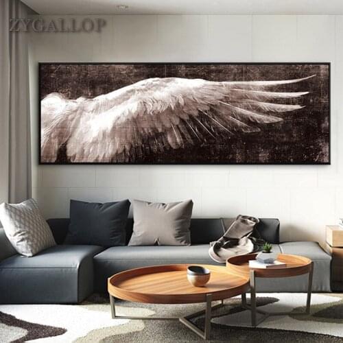 Modern Wall Art Picture Angel Wings Canvas Painting Black And White Vintage Posters And Prints Pictures For Living Room Decor