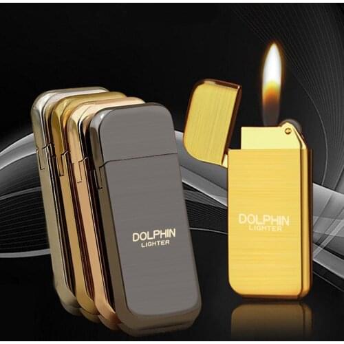 Ultra-thin Grinding Wheel Lighter Creative Metal Mini Inflatable Mens Gadget Cigarette Accessories