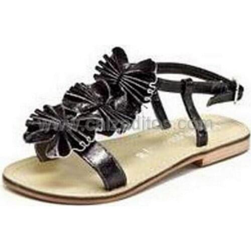 Lead metallic leather sandals, Brand strawberries with cream by Conguitos
