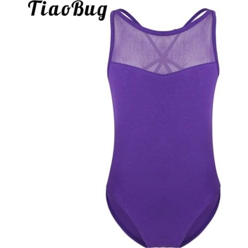 TiaoBug Kids Teens Ballet Leotards Splice Professional Ballet Dance Costume Gymnastics Leotard Bodysuit for Girls Dance Class
