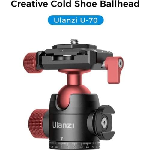 Ulanzi U-70 Head 360 Panoramic Tripod Head Cold Shoe Spherical Bracket Accessory
