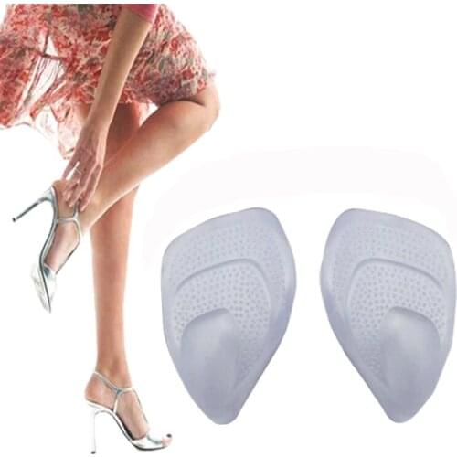 2 pairs Ladies Silicone Gel Forefoot Pads Cushion Metatarsal Massage Reduce Pressure High Heel Feet Care Pain Relief insoles