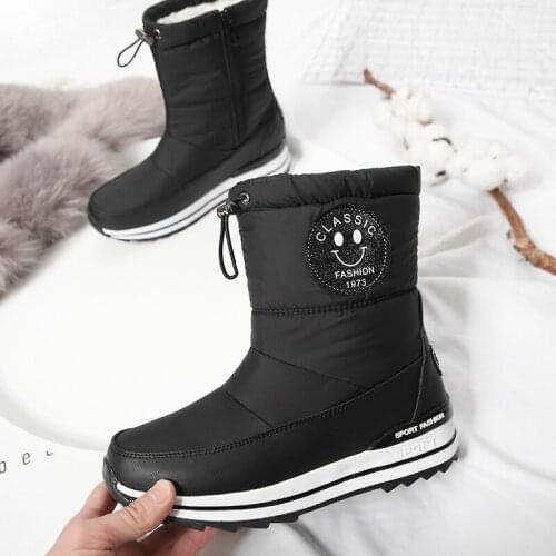 Women Snow Boots Platform Winter Boots Thick Plush Waterproof Non-Slip Boots Fashion Women Winter Shoes Warm Fur Boots
