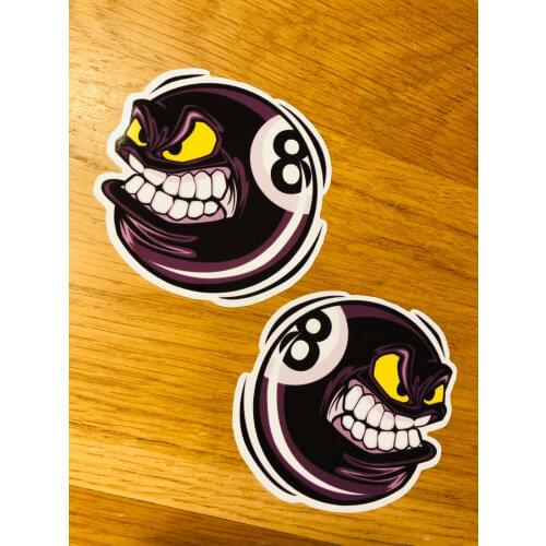 2PCS Car Truck Stickers Graphic Decal for Oldschool Tuning Billiard Kugel Eightball V8 Se38 Retro Sticker Flagge