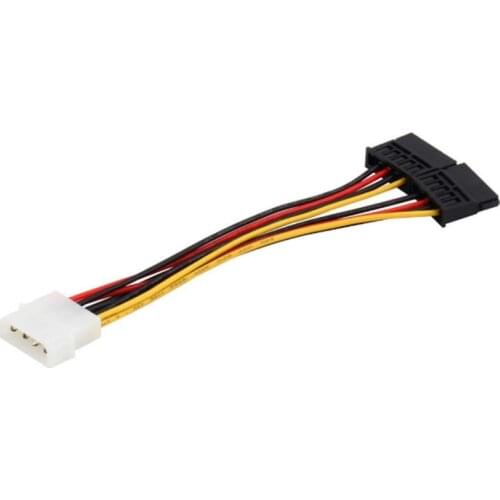 3pcs/1pcs 4 Pin IDE Molex to 2 x SATA 15 Pin Dual Hard Drive Power Cable Y Splitter Cord for computer motherboard