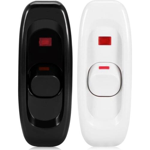 5Pcs Bedside Lamp Switch AC 250V 10A Desk Light Inline On/Off Indicator Cord Switch Inline LED with LED Indicator Light