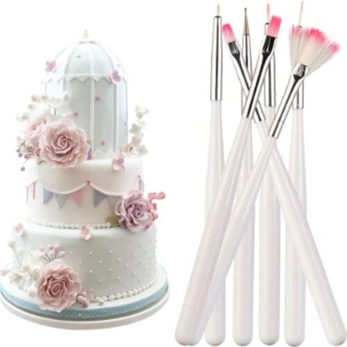 8pcs/set Fondant Cake Painting Brush Decorating Painting Dusting Promotion Icing Pastry Cake Pen Brush DIY Sugar Kitchen Tools