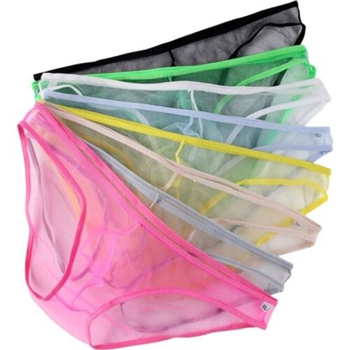 8PCS/Lots Sexy Thong G-string Jockstrap Mesh Transparent Sissy Gay Panties Lingerie Erotic Underwear T-back Thongs String Tanga
