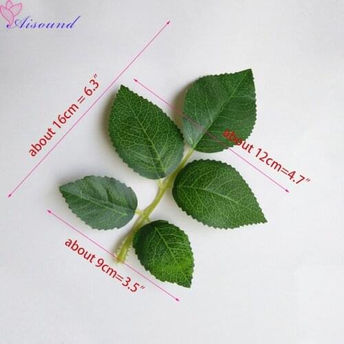 Aisound 100pcs Artificial Silk Rose Leaves Artificial Greenery For Wedding Decoration DIY Bouquet Flower Crafts Supplies