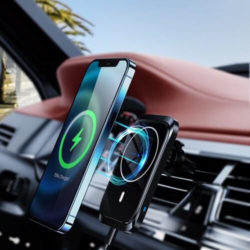 Qi Car Wireless Charger for iPhone 12 Pro Max Mini Magnetic USB Phone Holder Mount 15W Fast Charging Car Phone Holder