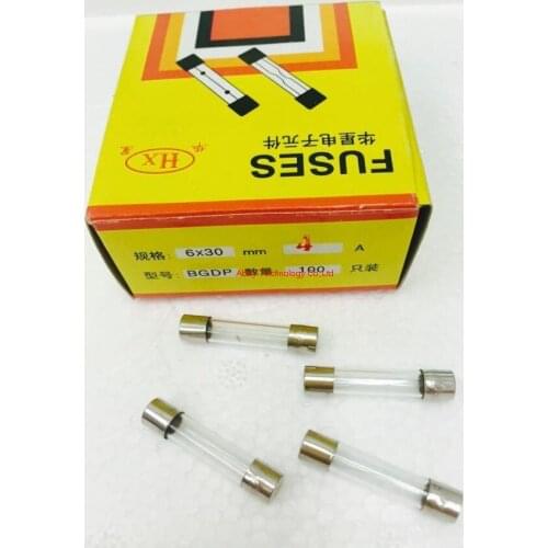 Free shipping 100pcs/Lot Fast Blow Glass Fuse, 6mm x 30mm 250V 4A