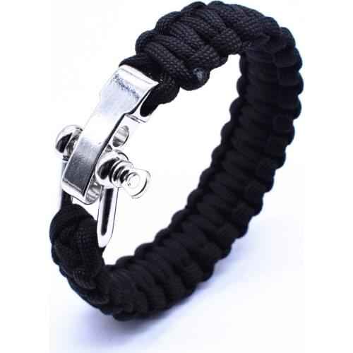 VOQ New Arrival Outdoor Sports Climbing Survival Bracelet Adjustable Buckle Men Paracord Handmade Creative Gifts Simple Jewelry