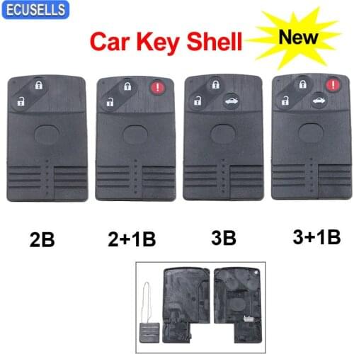 2/2+1/3/3+1 Button Remote Key Shell Case Smart Car Key Housing Cover Fob for Mazda 5 6 CX-7 CX-9 RX8 Miata MX5 with Uncut Blade