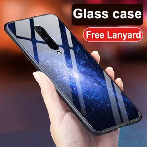 For Oneplus 7 pro Case oneplus7 pro cover starry star Tempered glass hard phone case oneplus7pro 1+7 pro glass shell coque