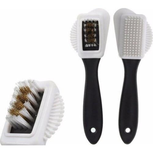 Black 3 Side Cleaning Brush For Suede Nubuck Boot Shoes S Shape Shoe Cleaner Shoes Renovation Cleaning Care#202124