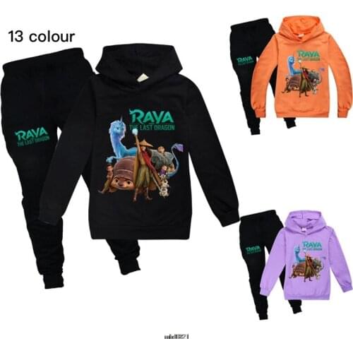 Kids Raya and The Last Dragon Clothes Set for Girls Autumn Sweatshirt Children Clothing Long Sleeve Hoodies Pants 2pcs Casual