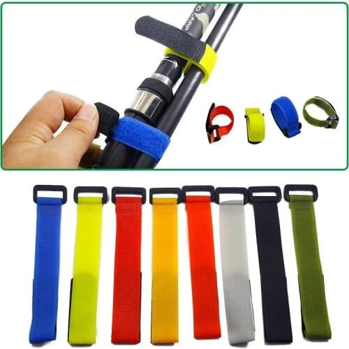 Fishing Rod Tie Holders Straps Belts Suspenders Fastener Hook Loop Cable Cord Ties Belt Fishing Tools Accessories