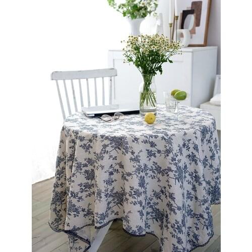 Floral Round Table Cloth Cotton Linen Tablecloth for Table Korean Lace Pastoral Tablecloths Photo Prop Cloth Picnic