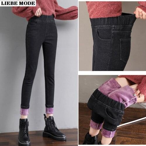 Женские утепленные джинсы LIEBE MODE China At AliExpress