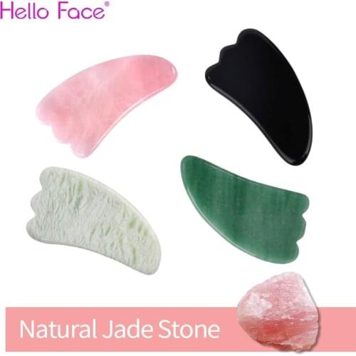 Gua Sha Scraper Rose Quartz Jade Guasha Board Face Massager Natural Gouache Stone Facial Lift Skin Relaxation Beauty Care Tools