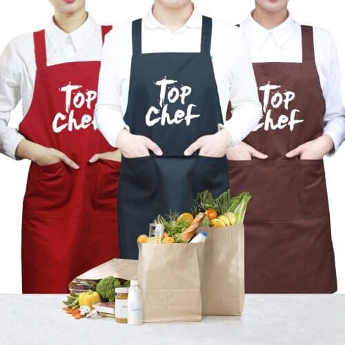 Fashion Cotton Top Chef Delantal Pockets Sleeveless Cafe Bake Shop Restaurant Waiter Workwear Pinafore Apron Black