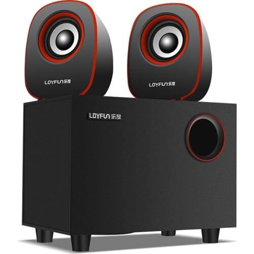 Multimedia 2.1 Desktop Computer Speaker LED Light Heavy Bass Subwoofer Home Speaker USB Power Supply for PC Laptop Cellphone
