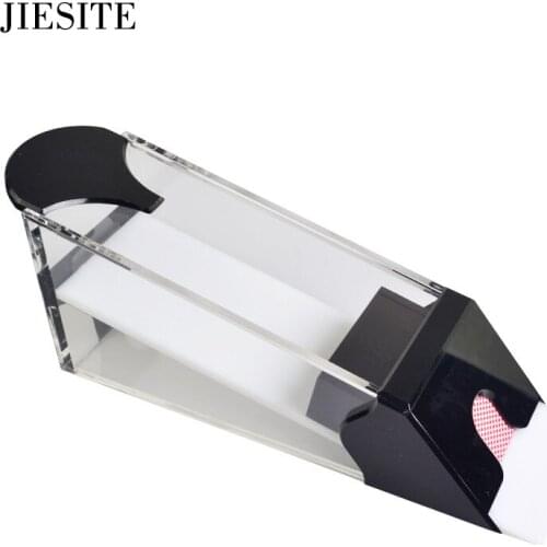 JIESITE Acrylic Card Shoe Transparent Black 1-8 pack Pokers Manual HOT Professional Ordinary Card Shoe with Cover