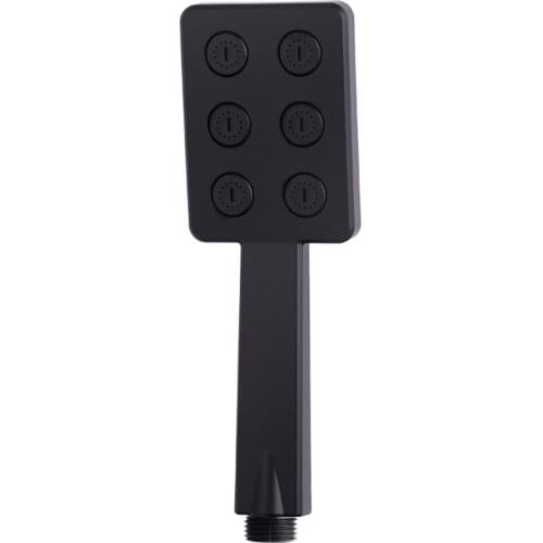 High Pressure Rainfall Water Saving Sprayer ABS Plastic Black Square/Bar Shape Showerhead Bathroom Hand Held Shower Head