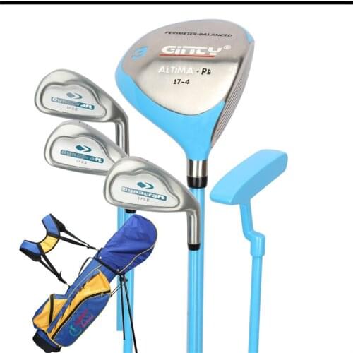 Full set of special golf clubs for teenagers and children age: 5-7 years old, No. 1 wood and No. 7 iron have slight marks