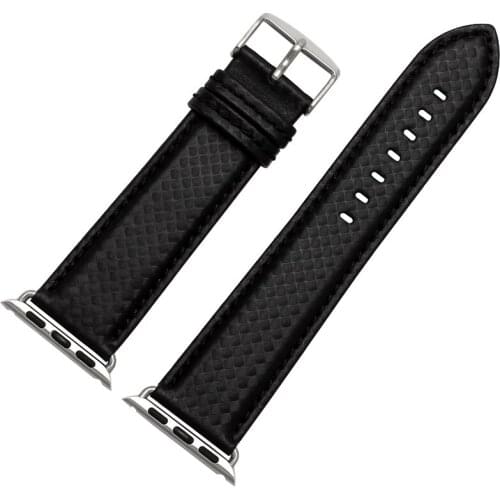 Strap for Apple watch band 44 mm 40mm iWatch band 42mm 38mm Carbon fiber+Leather watchband bracelet iwatch series 6 SE 5 4 3 2 1