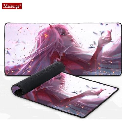 Zero Two Pink Mouse Pad Kawaii DIY Custom Keyboard Pad Desk Mat Persona Mause Carpet Best Game Mat Large Mousepad 900x400mm