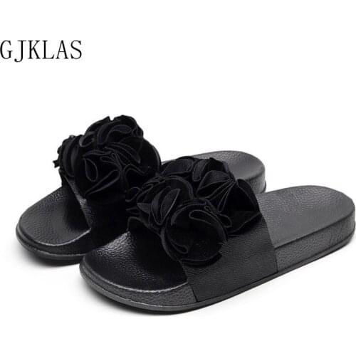 Summer Slippers Flats Size 41 Casual Shoes for Women Flowers Fashion Beach Shoes Women Slippers Flat Slides Women Shoes Sandals