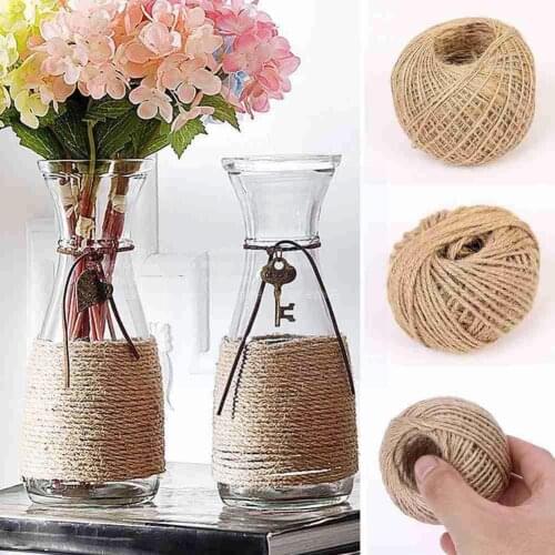 50m Floral Hemp Rope Natural Vintage Country Jute Twine Hemp For Party Decoration Rop Rope Wedding Crafts DIY Sewing Jute B7K5