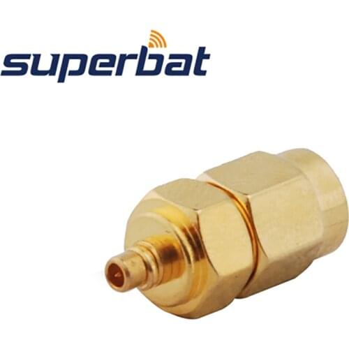 Superbat 5pcs SMA-MMCX Adapter SMA Male to MMC Plug Straight RF Coaxial Connector Cable Mount 50 Ohm