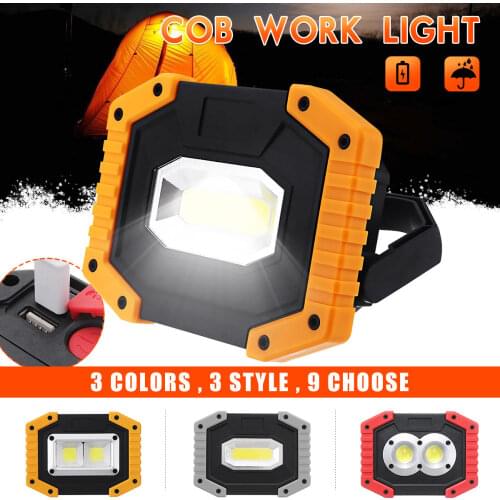 30W COB LED Rechargeable Work Light Emergency Lamp Hand Torch Camping Tent Lantern USB Charging Portable Power Bank Searchlight